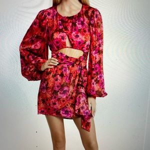 For love and lemons red minidress with cutout BNWT